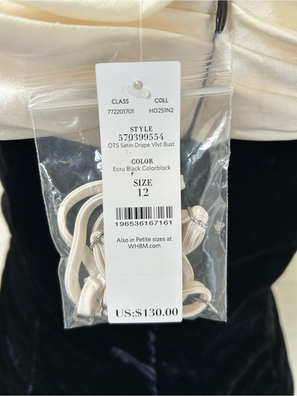 WHBM $130 Satin + Velvet Bustier - Picture 7 of 8